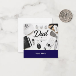 Tarjeta Pequeña Día del Padre para jugar golf a papá de verde con 