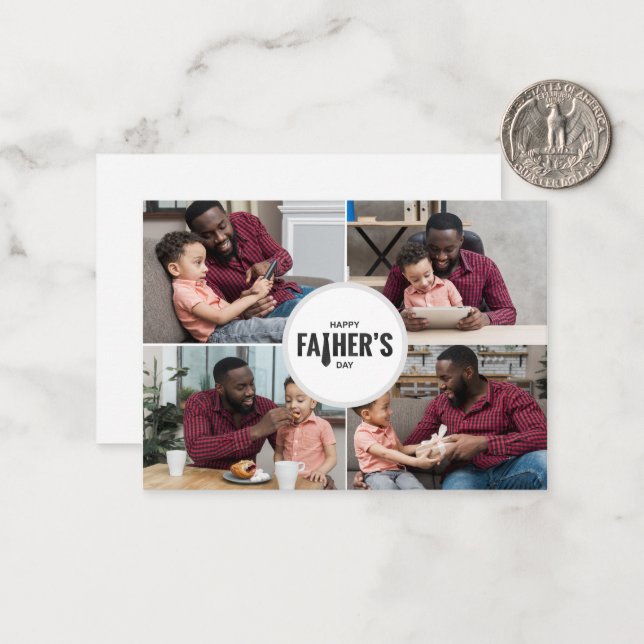 Tarjeta Pequeña Día del Padre Personalizado con Foto (Anverso/Reverso In Situ)