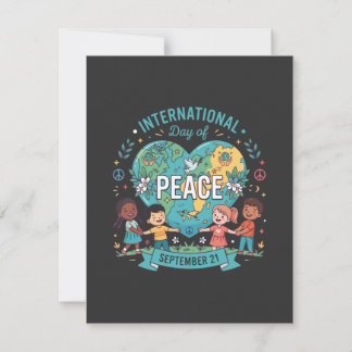 Tarjeta Pequeña Día Internacional de la Paz Niños Lindos Sostenien