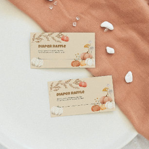 Tarjeta Pequeña Diaper Raffle Boho Pumpkin Baby Shower