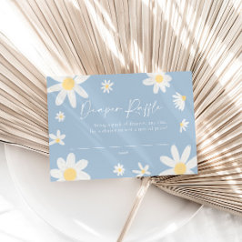 Tarjeta Pequeña Diaper Raffle Card Daisy Dusty Blue