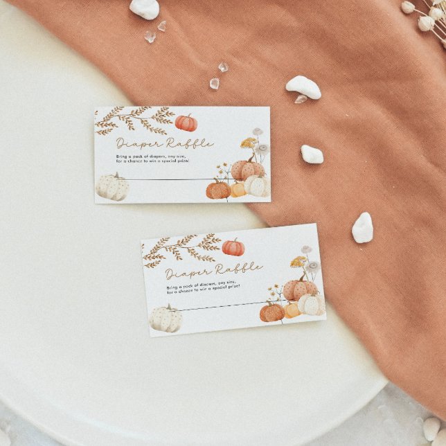 Tarjeta Pequeña Diaper Raffle Fall Pumpkin Baby Shower (Subido por el creador)