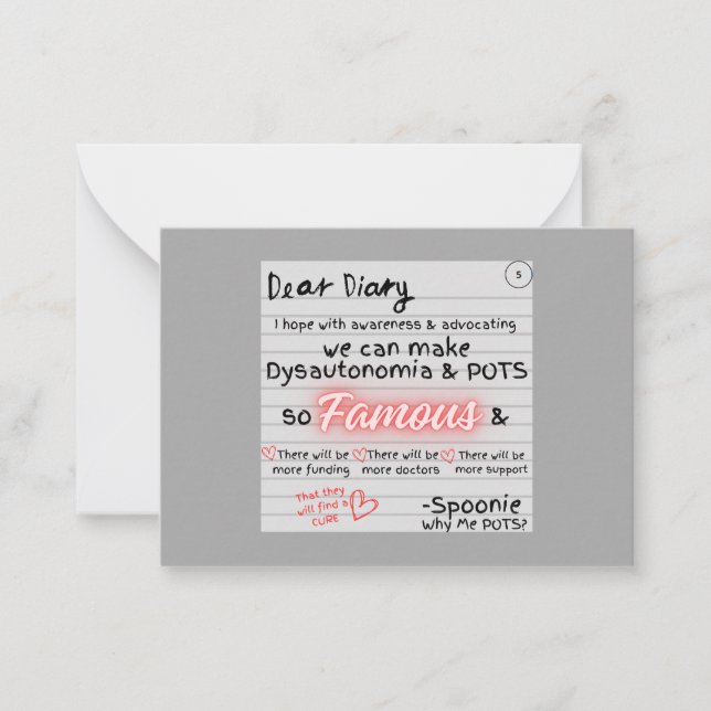 Tarjeta Pequeña Diario de una Spoonie (Anverso)