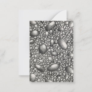 Tarjeta Pequeña Dibujo a lápiz de piedras rocas Arte original 