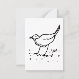 Tarjeta Pequeña Dibujo de arte de pluma de pájaro de dibujos anima