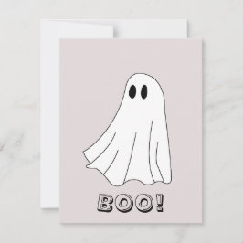 Tarjeta Pequeña Dibujo de Fantasma Pastel Adorable