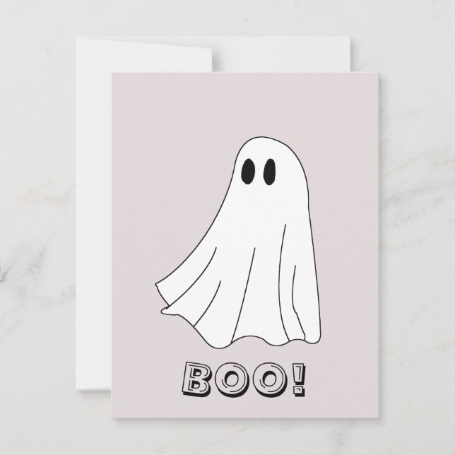 Tarjeta Pequeña Dibujo de Fantasma Pastel Adorable (Anverso)