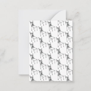 Tarjeta Pequeña Dibujo de línea de silla