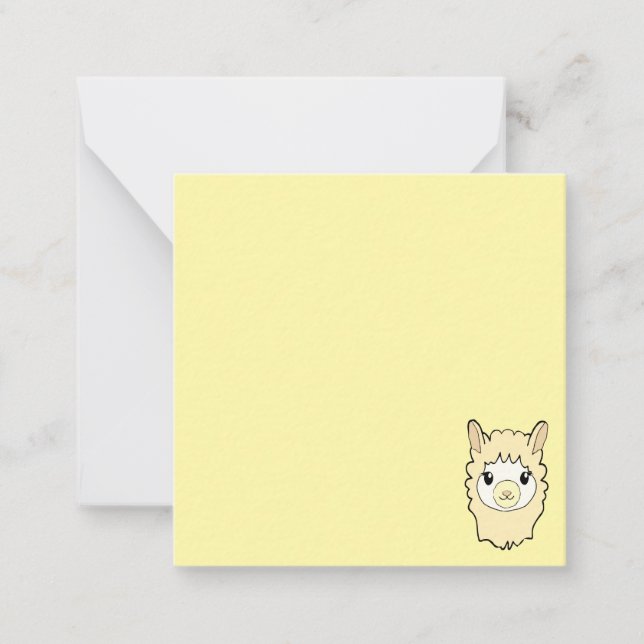Tarjeta Pequeña Dibujo de Llama Adorable (Anverso)