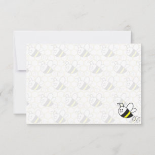 Tarjeta Pequeña Dibujo de panal de abeja melífera en blanco