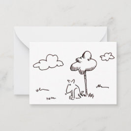 Tarjeta Pequeña Dibujo de perro de dibujos animados divertido deba