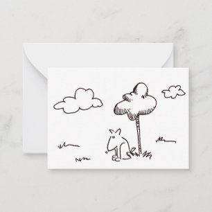 Tarjeta Pequeña Dibujo de perro de dibujos animados divertido deba