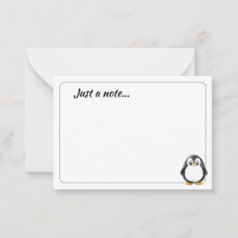 Tarjeta Pequeña Dibujo de pingüino de dibujos animados adorable Ta