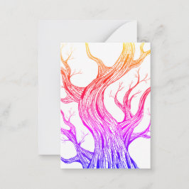 Tarjeta Pequeña Dibujo de pluma de árbol abstracto espeluznante de