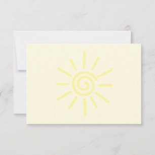 Tarjeta Pequeña Dibujo de sol amarillo personalizado