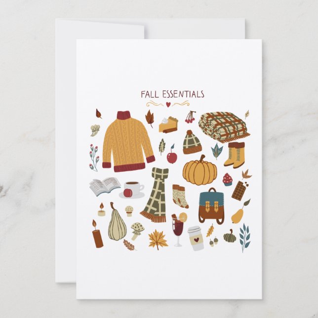 Tarjeta Pequeña Dibujo digital básico de otoño (Anverso)