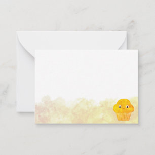 Tarjeta Pequeña Dibujo en blanco de acuarela de magdalena de maíz