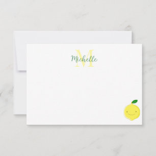 Tarjeta Pequeña Dibujo Mono Limón Lindo Dibujos Animados