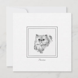 Tarjeta Pequeña Dibujo persa de gato de Chalet & Charcoal