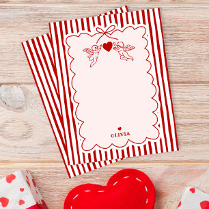 Tarjeta Pequeña Dibujos de Cupido al Estilo Vintage Tema del Día d