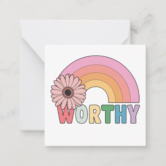 Tarjeta Pequeña Digno arcoiris florece (Anverso)