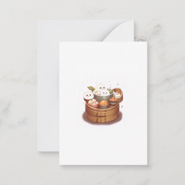 Tarjeta Pequeña Dim sum, tema de comida (Anverso)