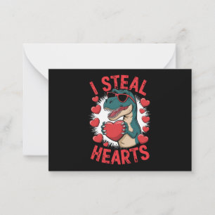 Tarjeta Pequeña Dinosaurio del Día de San Valentín Robaré Corazone