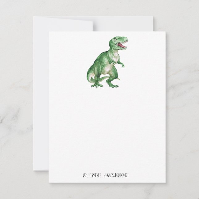 Tarjeta Pequeña Dinosaurio del niño (Anverso)