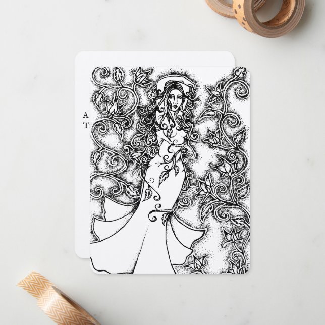 Tarjeta Pequeña Diosa floral (Anverso/Reverso In Situ)