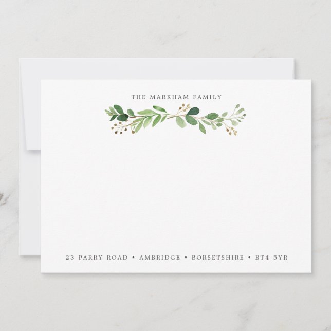 Tarjeta Pequeña Dirección de la familia Eucalyptus Bough (Anverso)