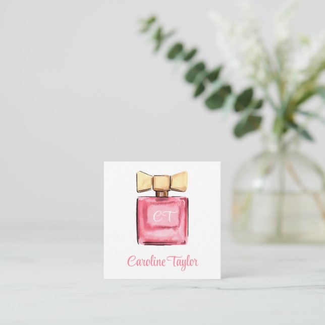 Tarjeta Pequeña Diseñador de acuarela Gabinete Perfume Parfum Gift (Anverso de pie)