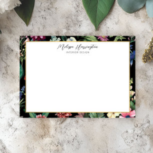 Tarjeta Pequeña Diseñador de elegancia botánica Vintage Flat Notec