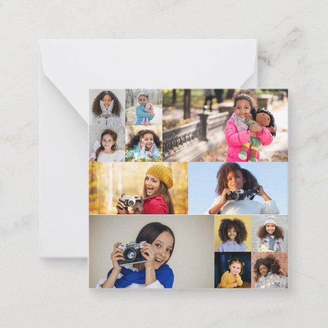 Tarjeta Pequeña Diseñar su propio Collage de fotos 12 (Anverso)