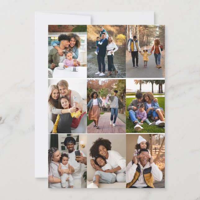 Tarjeta Pequeña Diseñar su propio Collage de fotos 9 (Anverso)