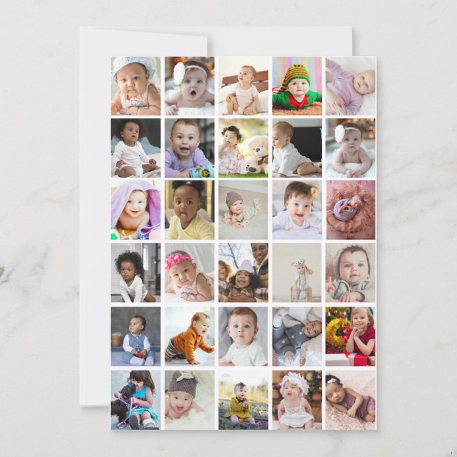 Tarjeta Pequeña Diseñar su propio Collage de fotos de 30 (Anverso)