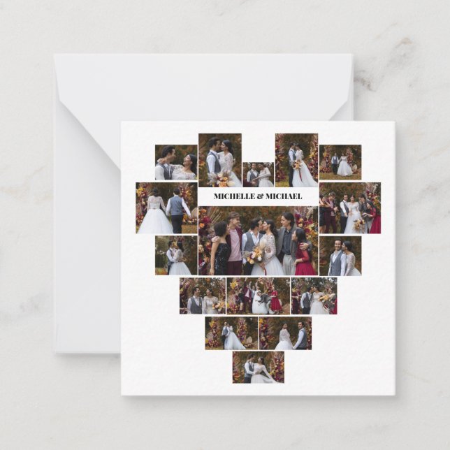 Tarjeta Pequeña Diseñar tu propio Collage de fotos con forma de co (Anverso)