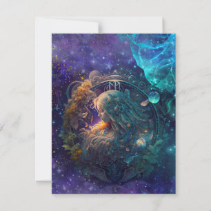 Tarjeta Pequeña Diseño de Acuarela del Signo Zodiacal Virgo