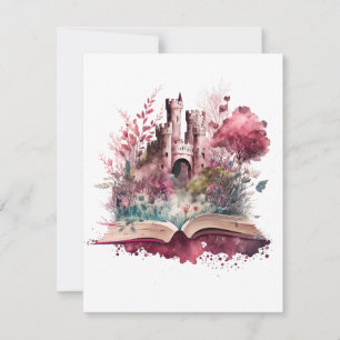 Tarjeta Pequeña Diseño de amante de libros de fantasía