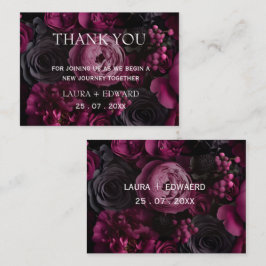 Tarjeta Pequeña diseño de boda floral borgoña con vino rico