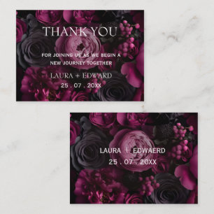 Tarjeta Pequeña diseño de boda floral borgoña con vino rico