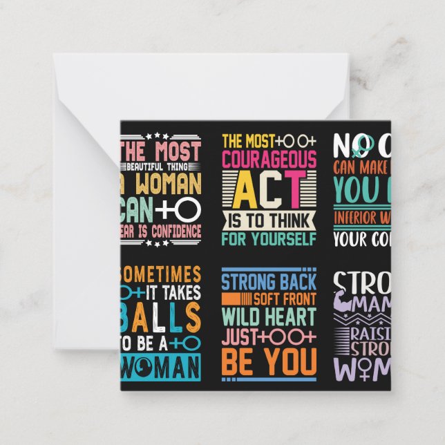 Tarjeta Pequeña Diseño de camisetas para el Día de la Mujer (Anverso)