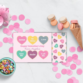 Tarjeta Pequeña Diseño de Corazones de Caramelo del Día de San Val