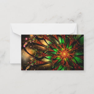 Tarjeta Pequeña Diseño de flor fractal abstracta.