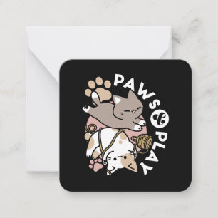 Tarjeta Pequeña Diseño de gatos lindos y juguetones – Arte diverti