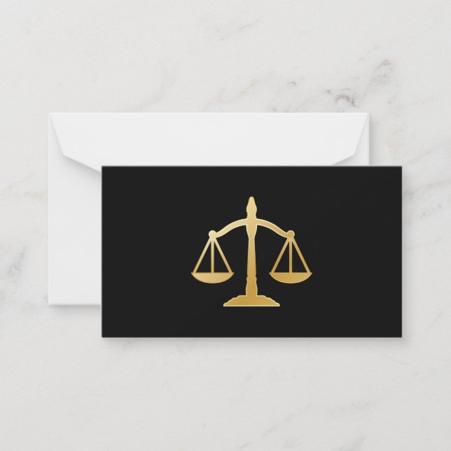 Tarjeta Pequeña Diseño de Golden Scales of Justice Law (Anverso)