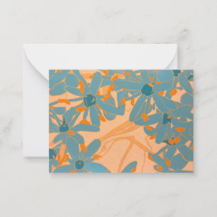 Tarjeta Pequeña Diseño de Hoja Contemporáneo Melocotón