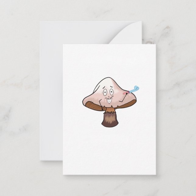 Tarjeta Pequeña diseño de hongo, hongo de fiesta (Anverso)