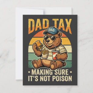 Tarjeta Pequeña Diseño de humor de papá divertido impuesto oso