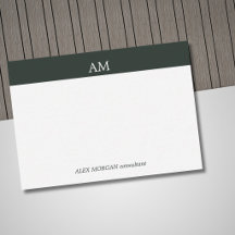 Diseño de Negocios Monograma Blanco Franja Verde M