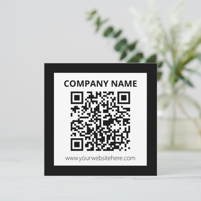 Tarjeta Pequeña Diseño de Personalizable sencillo y código QR edit (Anverso de pie)